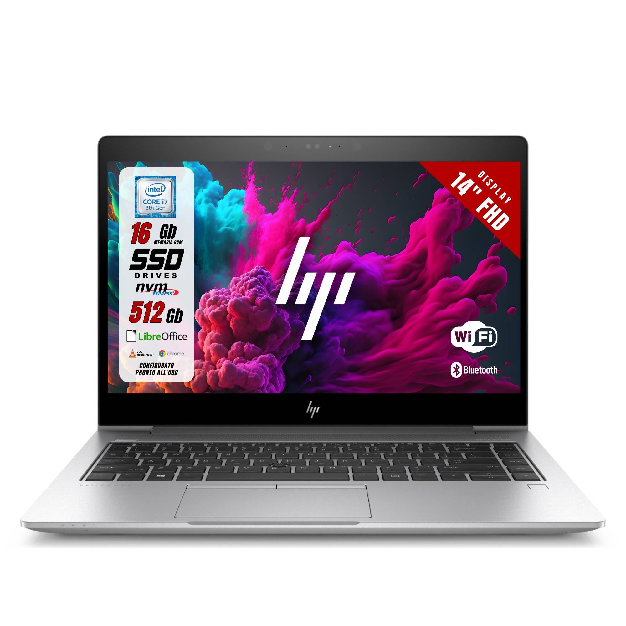 HP 840 G5 | Intel i7-8550 | 16GB RAM | SSD 512GB | 14" Full HD | Windows 11 Pro | Ricondizionato